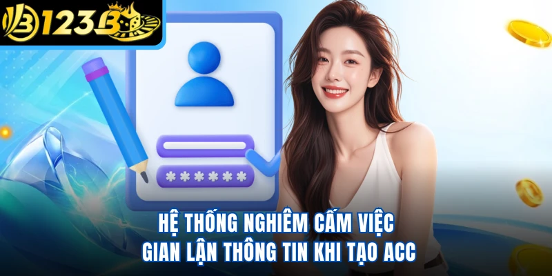 Hệ thống nghiêm cấm việc gian lận thông tin khi tạo acc